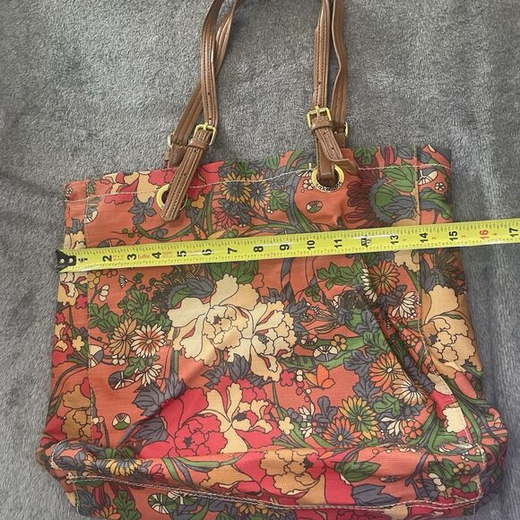 Sakroots Flower Power Article Circle Shoulder Bag Tote Bag Leather Strap - Picture 3 of 11